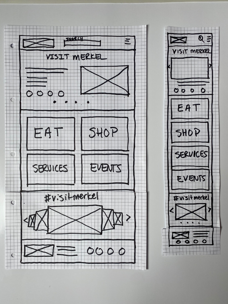 wireframe of homepage